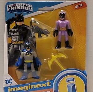 FISHER PRICE IMAGINEXT DC Super Friends BATMAN & CATWOMAN Action Figures